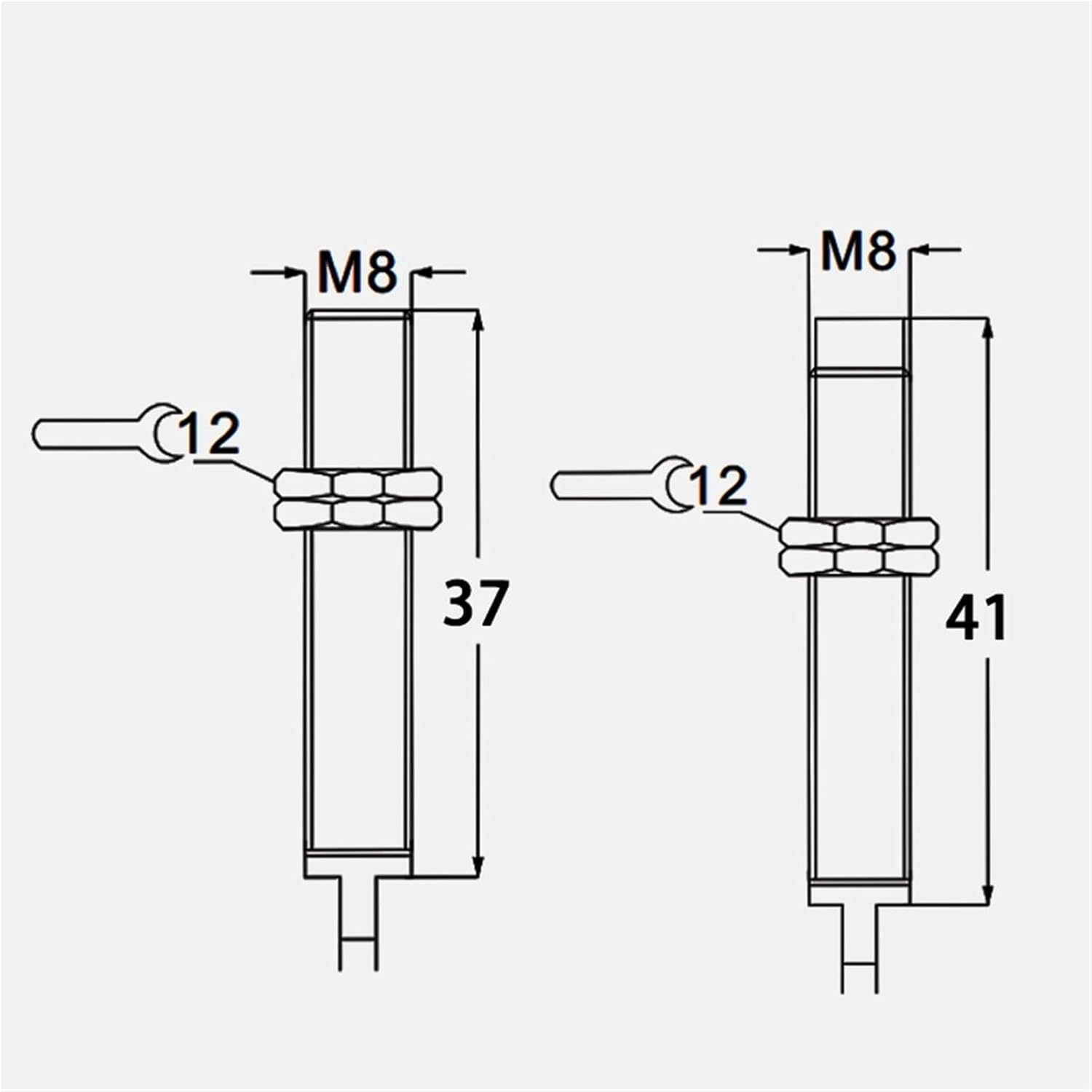 1pcs M8 Inductive Proximity Switch Sensor Flush DC 10-30V AC90-250V NPN PNP NO NC Output(NPN NO)