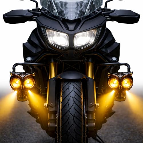 Image of LIU HJG Owl 40W LED Fog Light for Bikes & Cars - White, Yellow & Red Devil Eye - Super Bright Auxiliary Motorcycle Fog Lights, Waterproof Driving Lamp (1 piece)