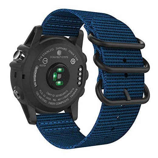 MoKo Armband kompatibelt med Garmin Fenix 3/3 HR/5X/5X Plus/D2 Delta PX/Tactix Bravo/Descent Mk1/Quatix 3, NATO nylon klockarmband ersättningsarmband handledband – kungsblå
