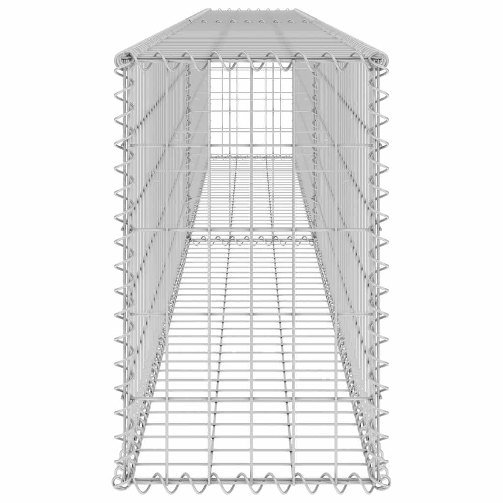 Cesta de acero galvanizado, 300 x 30 x 50 cm, con cubierta para valla y muro de contención