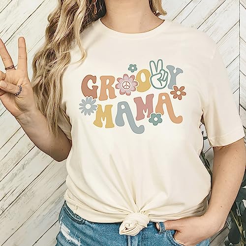 Groovy Mom Matching Birthday Outfits for Baby Toddler Little Girls and Boys Natural Shirt Adult Large