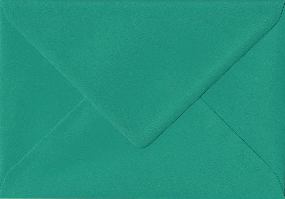 Pack of 100 Teal Green 162mm x 229mm Gummed 135gsm Luxury C5 (to fit A5) Coloured Green Envelopes. GF Smith Colorplan Paper.