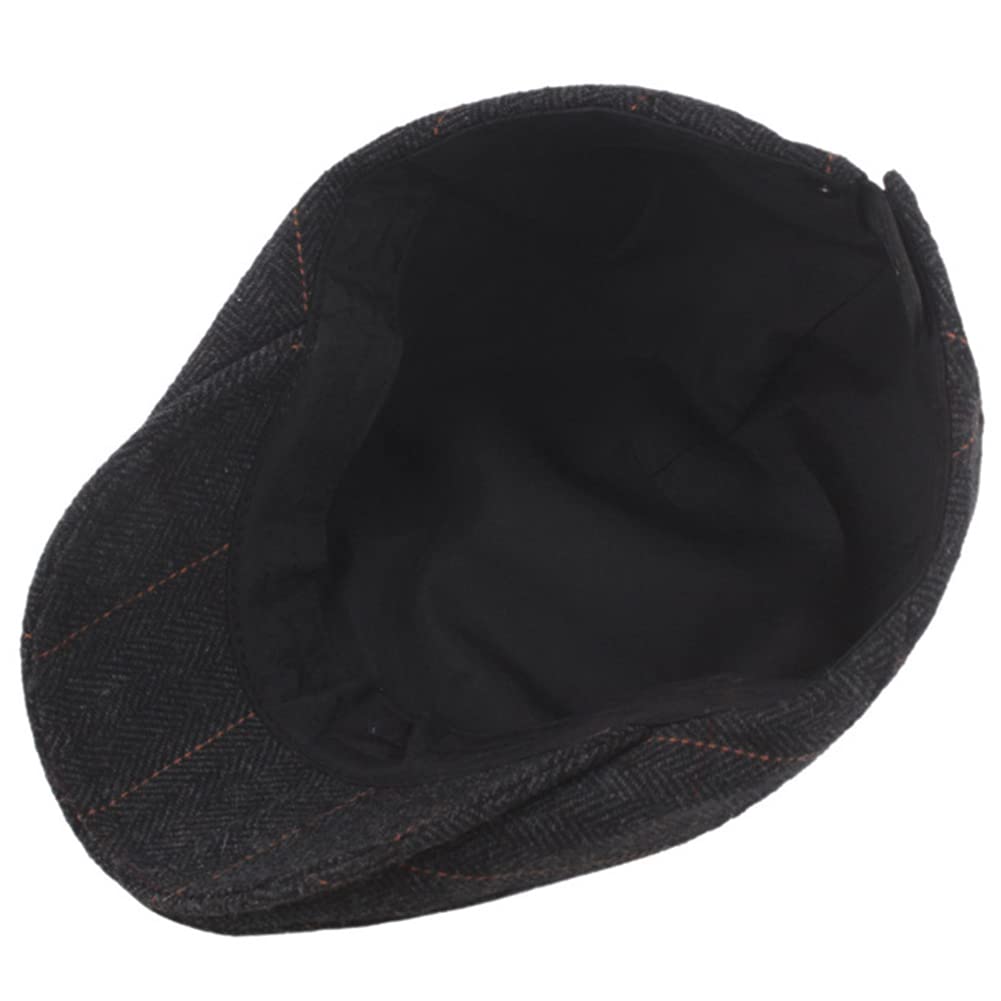 Inlefen Męskie Tweed Płaskie Czapki, Regulowane Berety Płaskie Czapki Newsboy Czapki Myśliwskie dla Mężczyzn, Polowanie Płaskie Czapki, Kaczorka Kapelusz