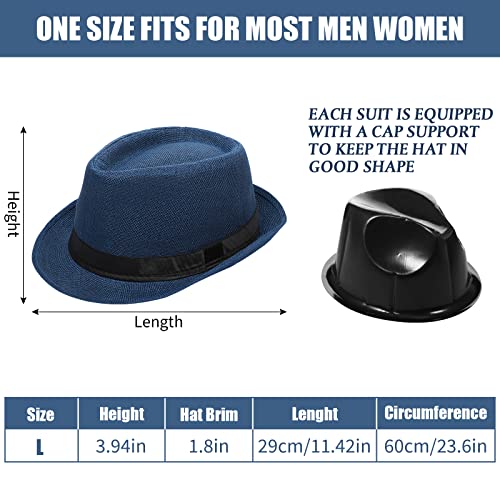 Haysandy 10 Pack Sombreros Fedora 1920s para Hombre miniatura 2