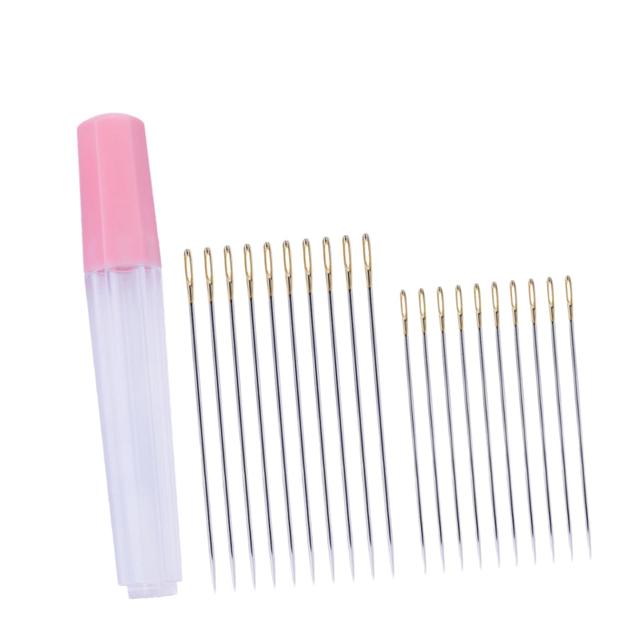 HAPINARY Stainless Steel Large Eye Needles Set 20 Pcs for Sewing Crocheting Knitting and Decorative Stitching