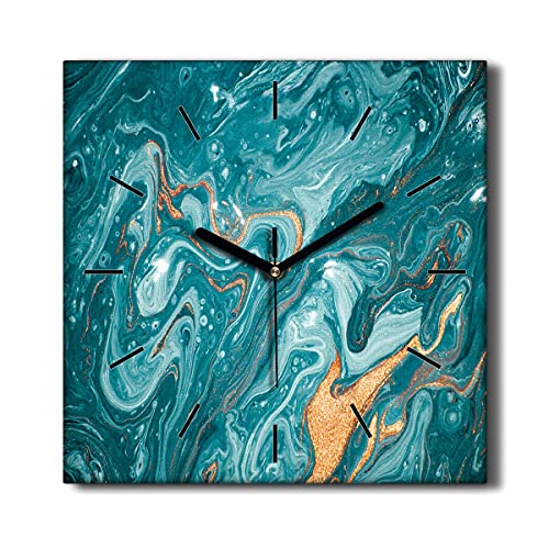 Horloge sur Toile Silencieuse pour Salon Décoration Murale Abstraction 30x30 - 2