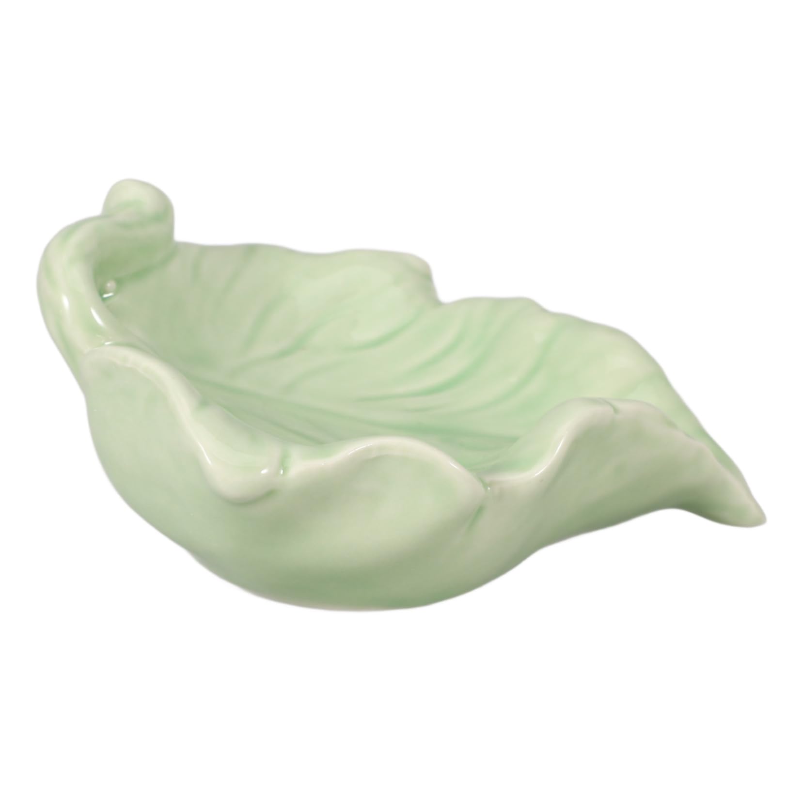 MAGICLULU 4 Piezas Jabonera de Hoja de cerámica Soporte de Drenaje de jabón Plato Soporte de jabón con Drenaje Jabonera con Drenaje contenedor de jabón Bandeja de jabón en Forma de Hoja
