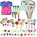 YZNlife Schwamm Pinsel Set, 52 Pcs Schwamm Malerei Pinsel Kinder Malwerkzeuge Set Schwamm Zeichnung Werkzeuge, Kinder Pinsel-Set mit Stempel Pinsel Schürze, Malen Zeichnung Werkzeuge Früherziehung
