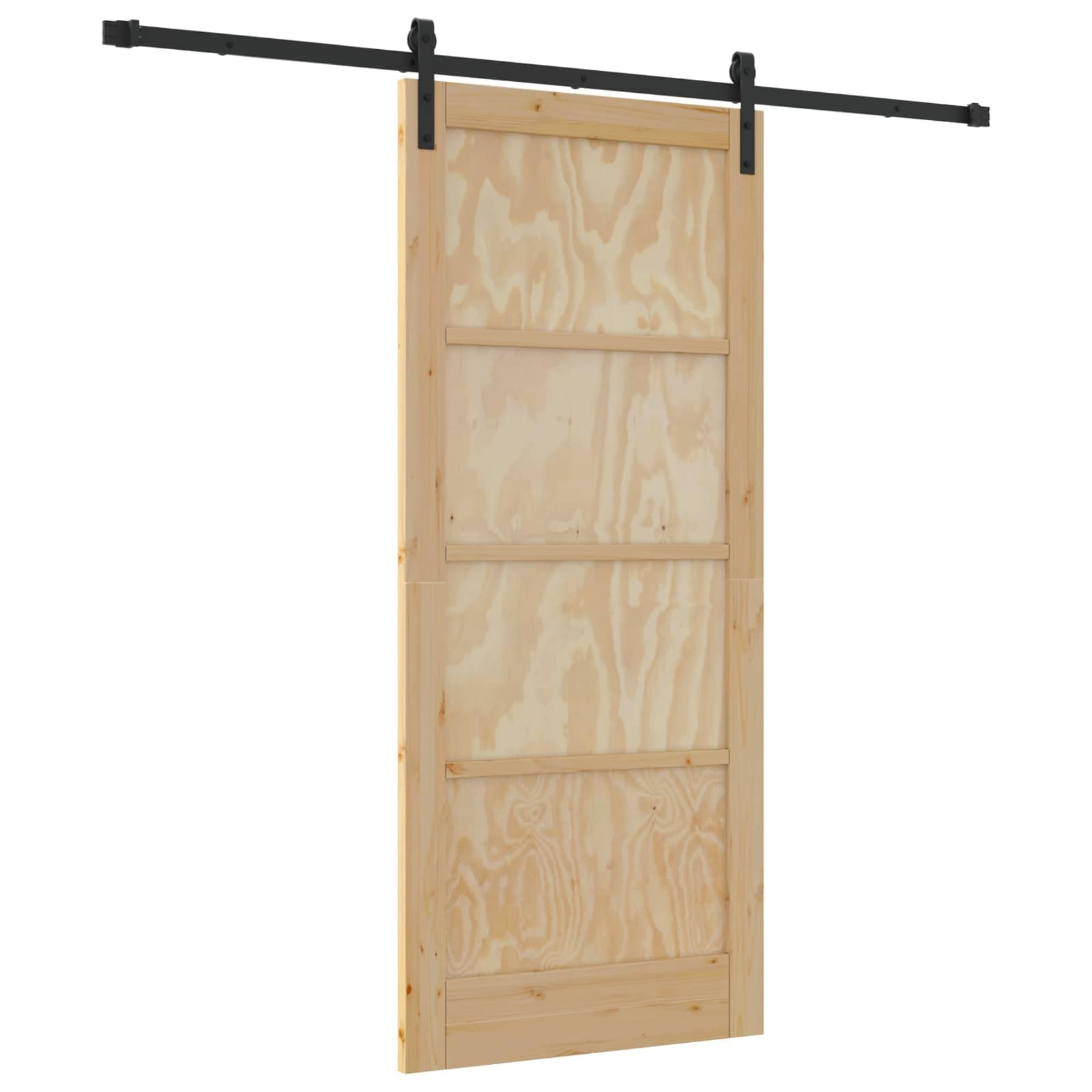 Drzwi przesuwne naturalne 86 x 198,5 cm lite drewno sosnowe