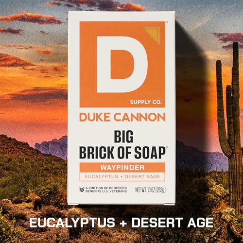 Image of Duke Cannon Big Brick of Soap Wayfinder 10 oz Triple Milled, Fresh Water & Neroli Scent 3x Larger Bar Supports U.S. Veterans, 3-Pack