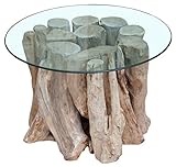 KMH, Couchtisch *Drift* aus massiven Teak - Wurzelholz Ø 60 cm (#400162)