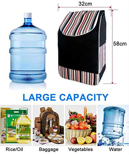 QHYTL Einkaufstrolley, Einkaufstrolley, zusammenklappbarer Einkaufswagen auf Rädern, großer und leichter Nutzwagen mit… – Bild 7