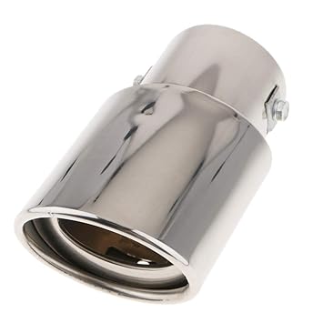 Optimuss Car Universal Round Silver Stainless Steel Exhaust Tail Muffler Tip Pipe