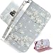 Produktbild EMAXELER Samsung Galaxy J2 Core Hülle 3D Kreative Cartoon Muster PU Leder Flip Wallet Case Ständer Kreditkartenfächer Ständer Case Cover für Samsung Galaxy J2 Core White Flower TX