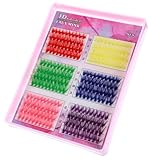 Colorful Lash Clusters, 240 Pcs Colored Eyelash Clusters, 6 Colors 30D C Curl 14-16mm Mixed Length, Fluffy DIY Eyelash Extensions for Daily Makeup Party Cosplay