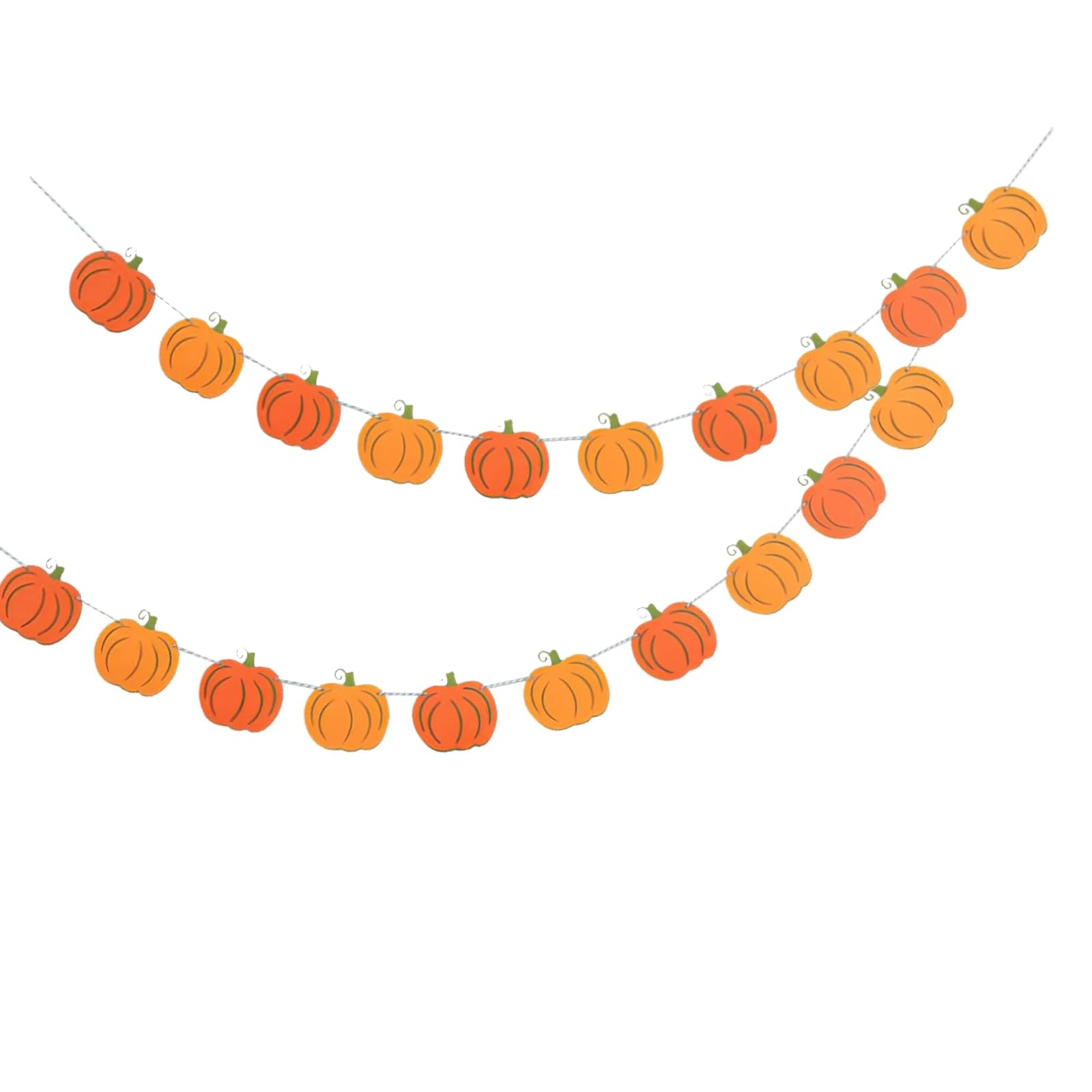 2Pcs Autumn Decorations Pumpkin Bunting Banner, Pumpkin Decorations Garland