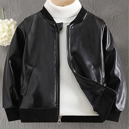 Toddler Kids Boys Jackets Motorcycle Faux Leather Coats Fall Winter Outerwear Coat2