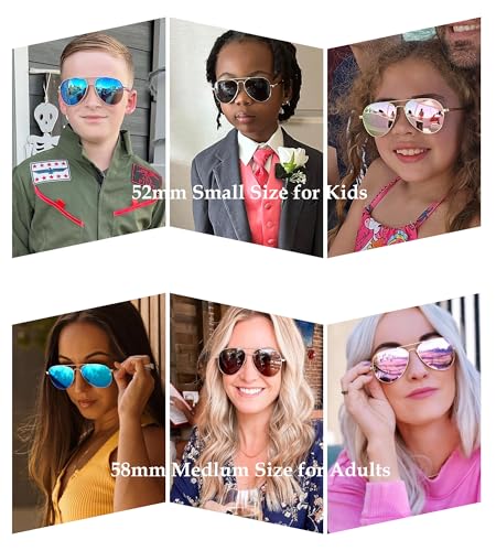 NULOOQ Extra Small Aviator Polarized Sunglasses for Small Face Women Men Juniors and Kids 52mm & 58mm2