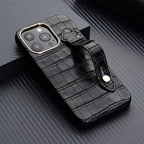 Coque iPhone 11 Pro Max avec support de dragonne antichoc croco