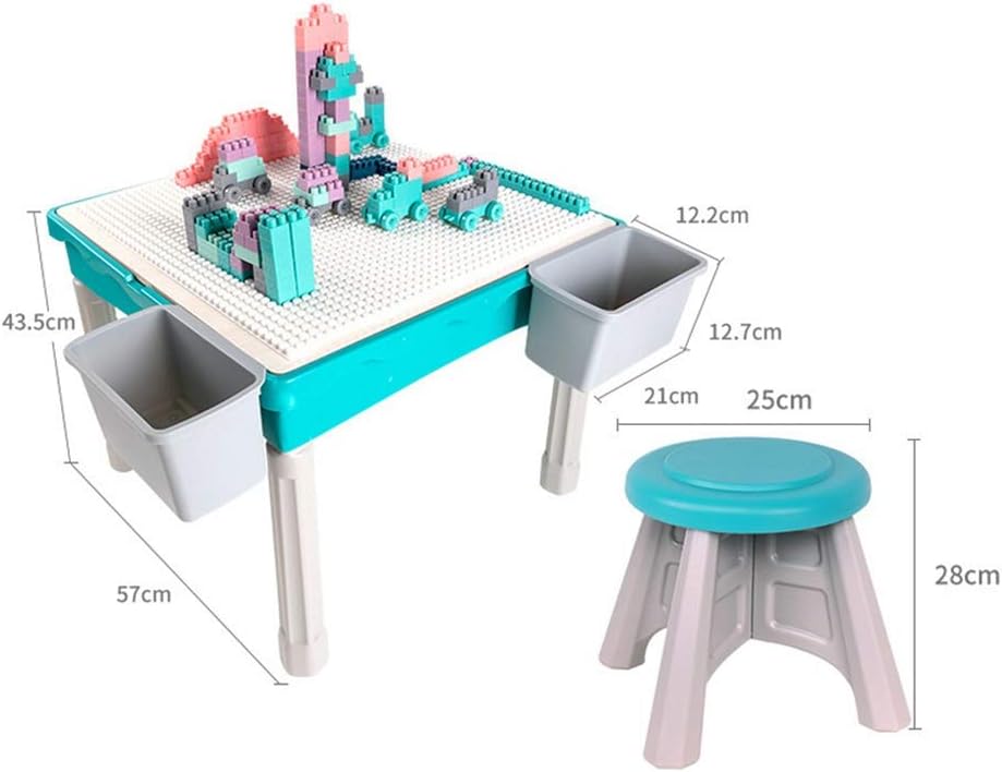 子供の学習ゲームテーブル 学習表子供のゲームテーブル早期教育パズルビルディングブロック玩具表 再生して対話する (色 : Blue,