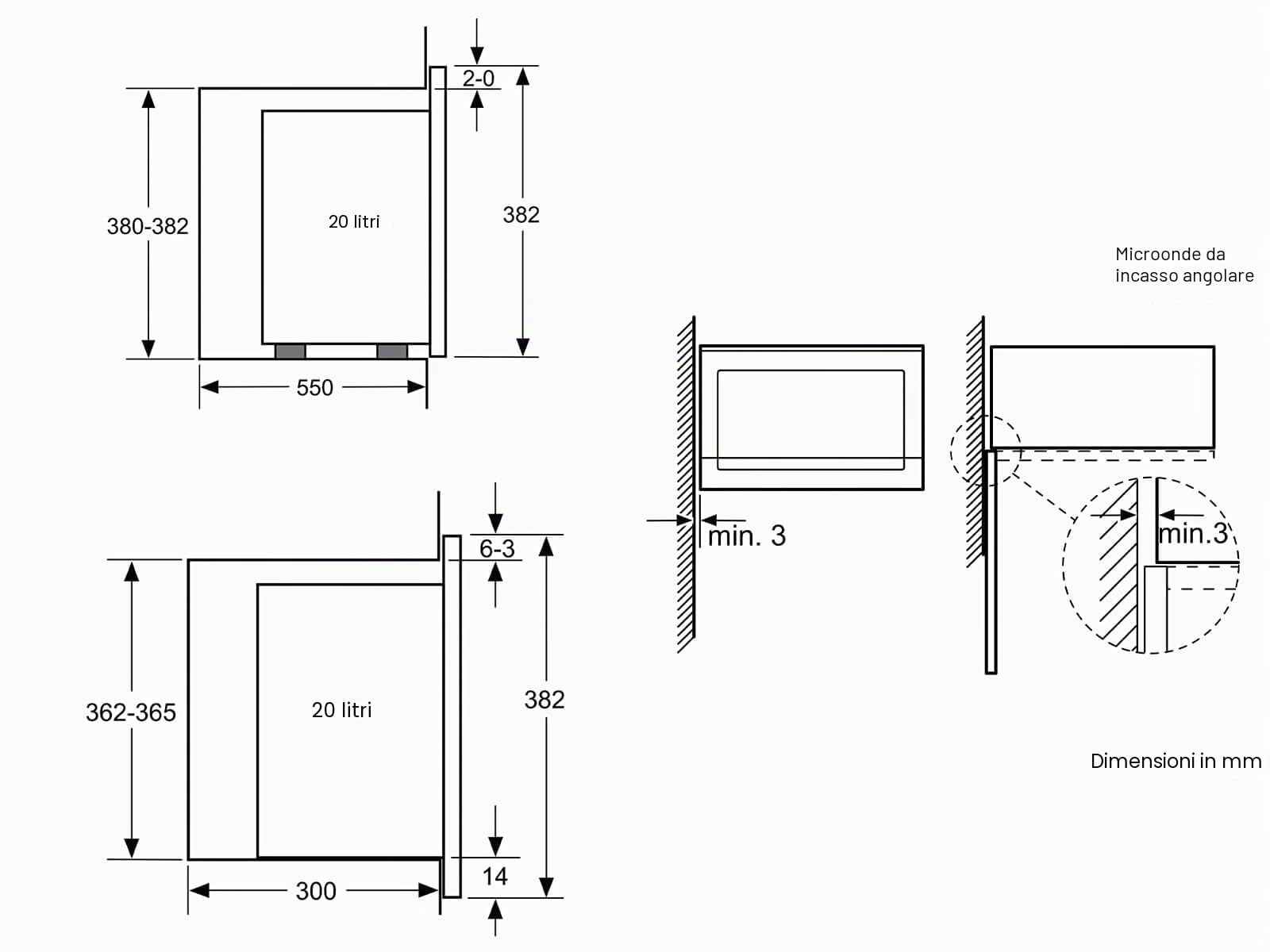 Siemens iQ500 BF525LMB1 forno a microonde Nero Solo microonde Da incasso 20 L 800 W (Siemens iQ500 BF525LMB1 - mikrob�lgeov)