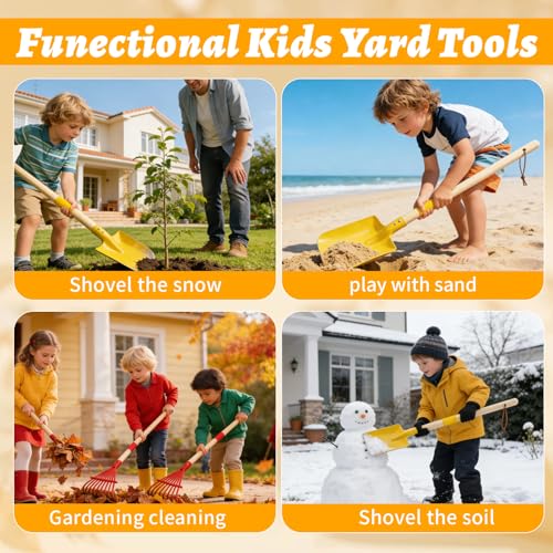 Set infantil 2 piezas rastrillo y pala para jardín miniatura 7