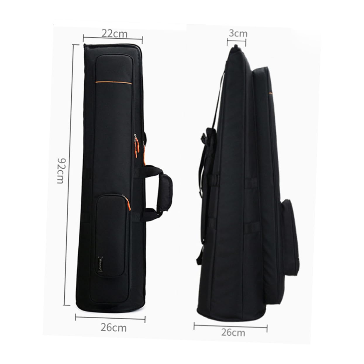 Borsa Porta Trombone Oxford Nero Doppia Spalla, Grande Capacità, Resistente All'abrasione dal Design Creativo per Strumenti Musicali