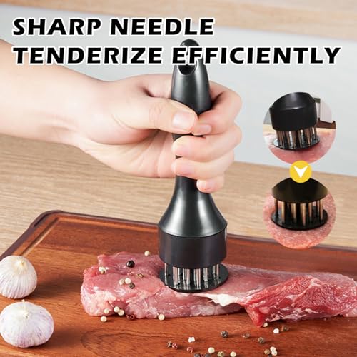 QIYUDA Meat Tenderizer, 21 Sharp Needles Stainless Steel Chicken Steak Easy Cleaning Tenderizer Tool - Thumbnail 2