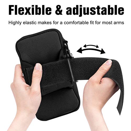 Armband Armtasche, Rennen Outdoor Handytasche Sport Laufen Doppel Reißverschluss Sportarmband für Handy Bis zu 7,0', für iPhone 16 Pro Max/15 Pro/14/13 Pro/12 Plus, Samsung Galaxy Huawei