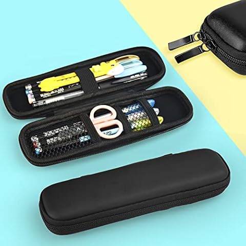 JTDEAL Pencil Case Hard Shell Pen Case EVA Stylus Pen Pencil Case Black Pencil Case Holder Touch Pen Case Pen Carrying Case Storage Container with Zipper for Ballpoint/Stylus Touch/Apple Pencil Cover