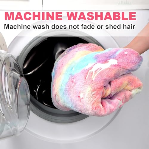 Wajade Einhorn Decke Kinder Kuscheldecke Geschenk für Mädchen Glow in The Dark Kuscheldecke Geschenk für 3 4 5 6 7 8 9 10 11 12 13 Jahre Geburtstag Gute Einhorn 130 * 150