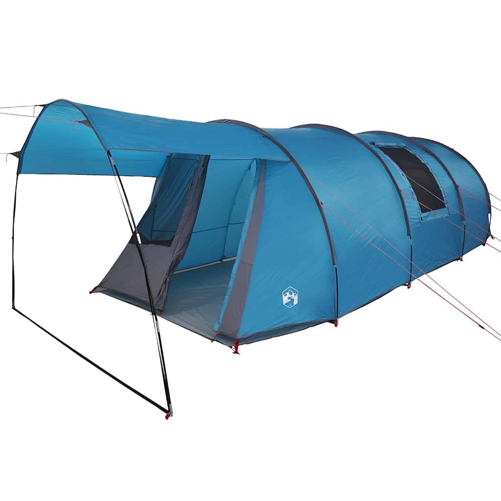Namiot tunelowy dla 4 osób, niebieski, szary, poliester 185T, powlekany PU, 740 x 370 x 220 cm, wodoszczelny, odporny na promieniowanie UV, namiot kempingowy, namiot kempingowy, namiot dla 4 osób