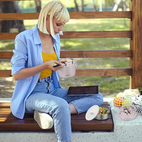 Image of Itslife 32oz Insulated Soup Thermo, Vacuum Stainless Steel Food Jar for Hot & Cold Food, Leakproof Wide Mouth Lunch Container with Spoon, Light Purple