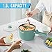 Topwit Ramen Pot, 1.5L Ramen Cooker, Portable Non-Stick Frying Pan, Cooking Pot for Pasta, Steak, BPA Free, Over-Heating & Boil Dry Protection, Green