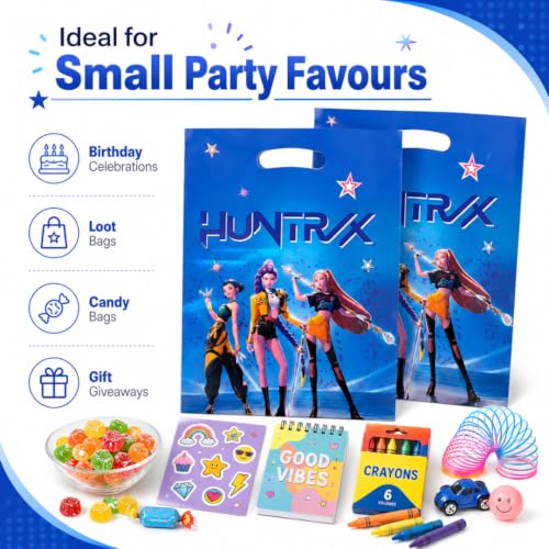 Image of Wanna Party Korean Pop Inspired Goodie Bags, Pack of 10 | Small Party Favour Bags for Return Gifts, Pinata Fillers, Candies, Stickers, Stationery & Birthday Celebration Supplies