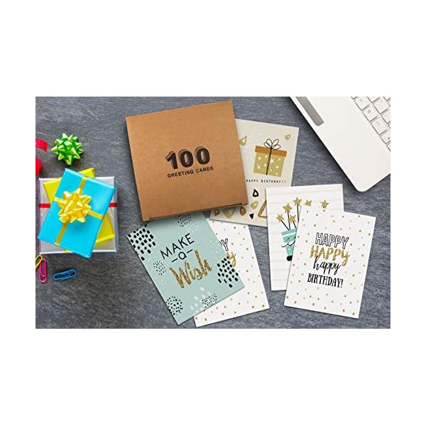 Happy-Birthday-Cards-100-Pack-4-x-6-inch-4-Cover-Designs-Blank-Inside-by-Better-Office-Products-with-Envelopes-Elegant-Gold-Collection-100-Pack Happy-Birthday-Cards-100-Pack-4-x-6-inch-4-Cover-Designs-Blank-Inside-by-Better-Office-Products-with-Envelopes-Elegant-Gold-Collection-100-Pack