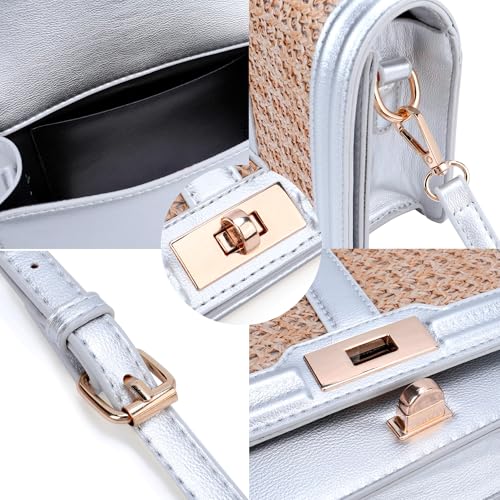 Image of Ayliss Straw Crossbody Bags for Women Straw Purses Handbags Shoulder Clutch Purse Summer Beach Woven Bags for Vacation