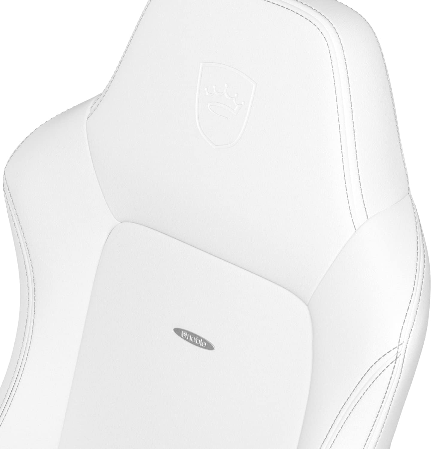 noblechairs Hero Chaise Gaming Blanche - Fauteuil de Bureau Blanc Coussin Inclus - Siege Gamer High-Tech Cuir Synthétique - Chaise Ergonomique - White Edition
