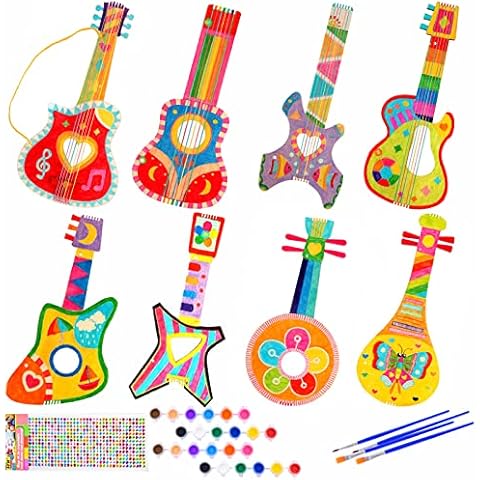 Herefun Manualidades de Bricolaje, Guitarra de Madera de Bricolaje para Niños Cover