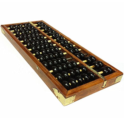 Happy Will Vintage Chinese Wooden Abacus Soroban Arithmetic Calculating Tool
