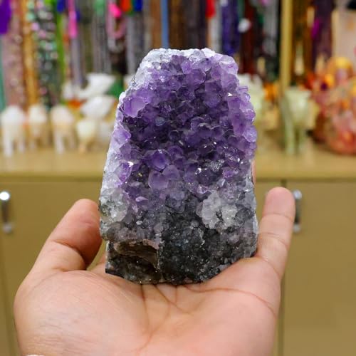 Image of Reiki Crystal Products Amethyst Cluster Geode Crystal Natural Stone Raw Rough 300 to 400 Gram