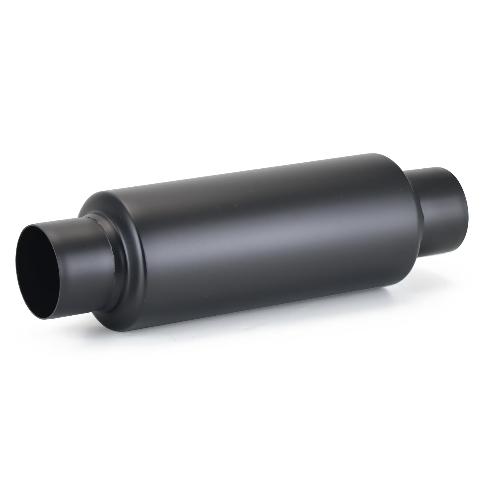 A-KARCK 2.5" Inlet Exhaust Resonator, 2.5" Inlet 2.5" Outlet 13.8" Overall Length Muffler Resonator Stainless Steel,Polished (Black)