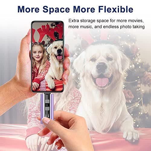 Image of EATOP USB Flash Drive 256GB iPhone Memory Stick Storage for Photos and Videos, iPhone Photo Stick Storage Flash Thumb Drive Compatible with iPhone iPad Android and Computers (Purple)