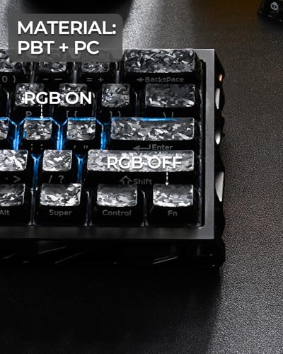Image of XVX Frost Jelly Keycaps, Forged Carbon-Look Keyboard Keycaps, Cherry Profile Keycap Sets for Mechanical Keyboard with MX Switches(Black)