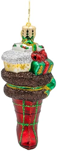 Miniatura 4 de Christopher Radko Decoración de cristal europeo hecha a mano para árbol de Navidad, corona alegre