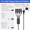 4-in-2 USB C to Multi Fast Charging Cable 3M/10Ft [Apple MFi Certified] USB A/USB C to Micro USB + Type C + 2 Lightning, Universal Charger Cable for iPhone/Android(Type C Not for i pad & iPhone15)