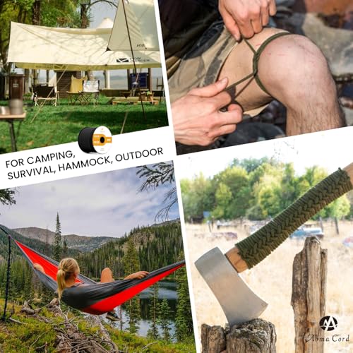 Abma Cord Paracord 4mm 30m Schnur Typ III Paracord 550 Seil 7 Kern für Outdoor, Camping, Survival, Basteln, Armband - Max. 250kg - Schwarz