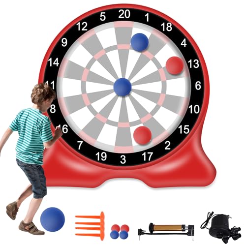 Giant Inflatable Dart Board, 6.5FT Outdoor Games for Adults & Family, Fun Backyard & Yard Game, Large Carnival Game, Giant Soccer Kick Golf Dartboard
