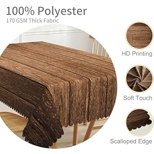 60x120inches Vintage Brown Wood Grain Tablecloths Rustic Wooden Texture Rectangle Table Cloth Farmhouse Style Fabric Table Cover for Kitchen Dining Room Western Barn Themed Party Decorations 60x120inches Vintage Brown Wood Grain Tablecloths Rustic Wooden Texture Rectangle Table Cloth Farmhouse Style Fabric Table Cover for Kitchen Dining Room Western Barn Themed Party Decorations