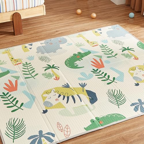 CASABEL Tapis d’Éveil Bébé Évolutif 180×150 cm – Tapis Bébé Pliable, Imperméable et...